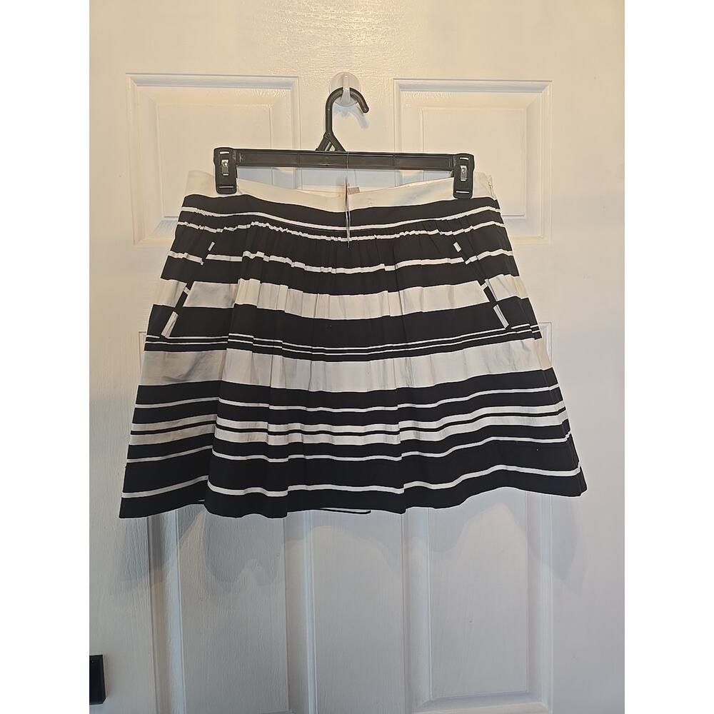 NWT Banana Republic Skirt Womens 12P Black/White Stripe Lined Dry Clean
